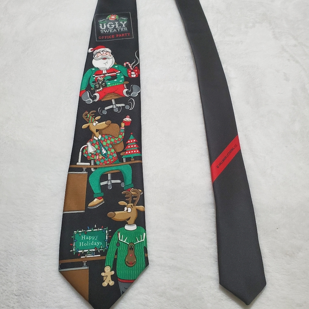 Men's Christmas holiday neck tie ugly sweater tie